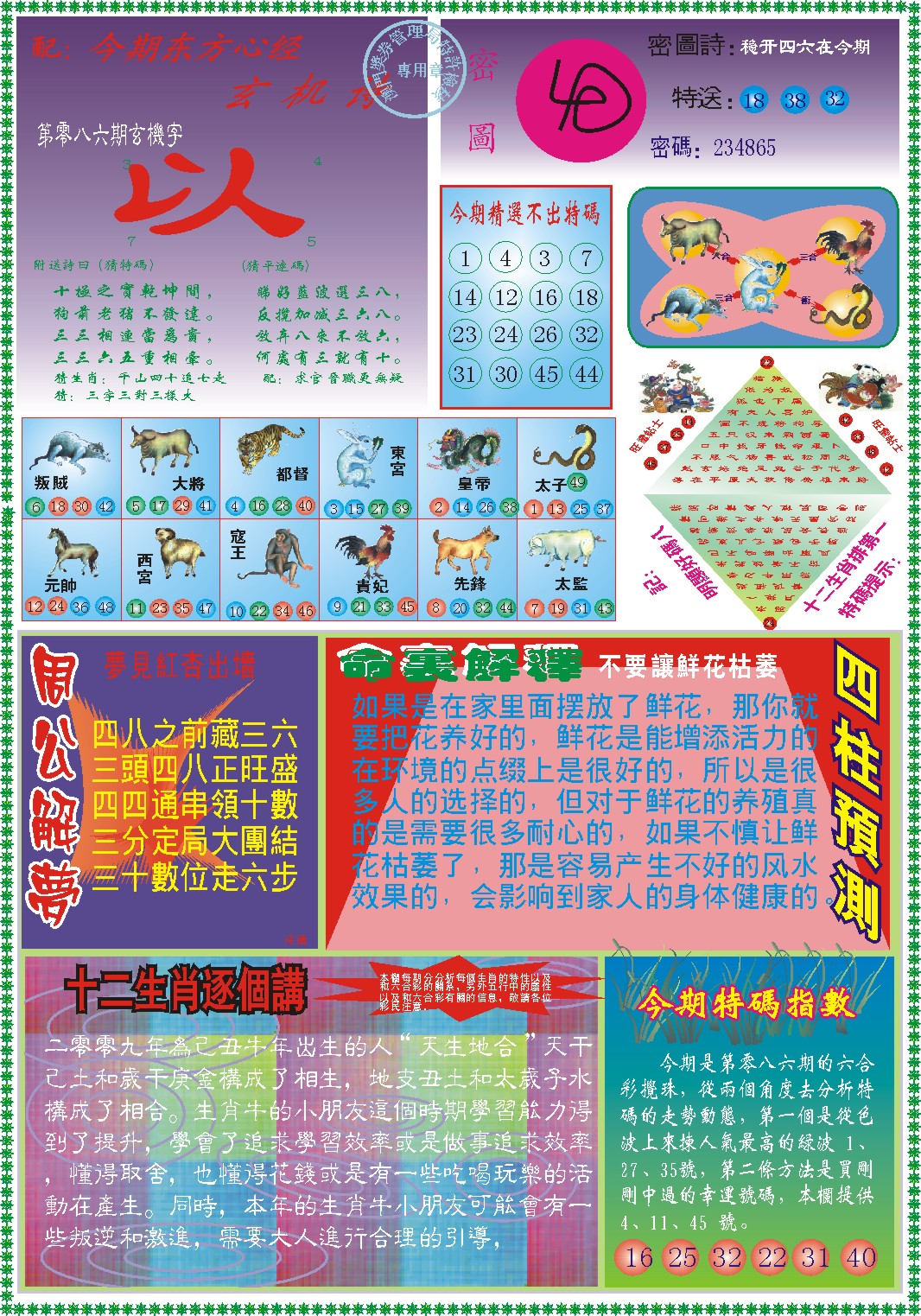 2025086期东方心经B