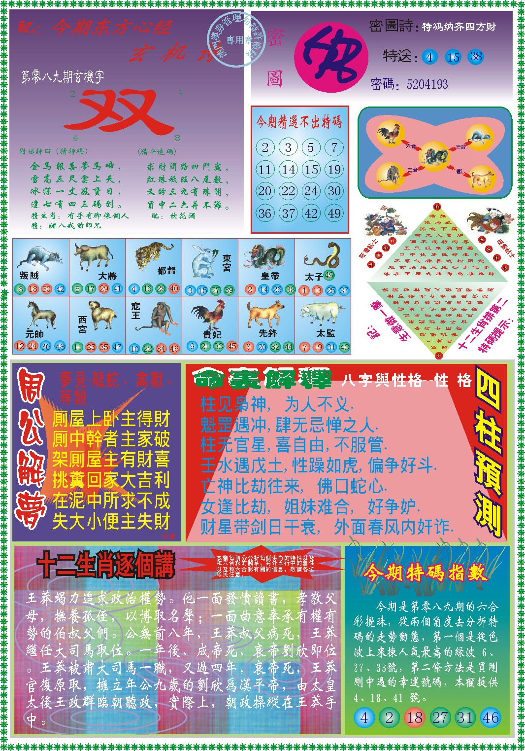 2025089期东方心经B