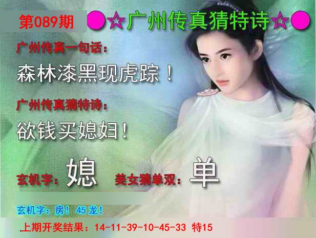 2025089期广州传真中特诗
