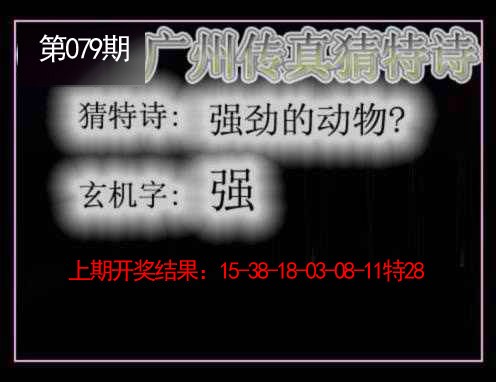 2025079期广州传真猜特诗