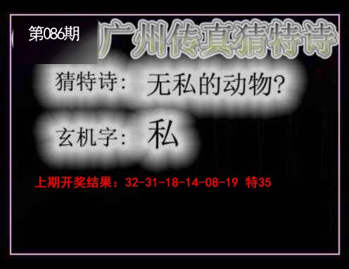 2025086期广州传真猜特诗