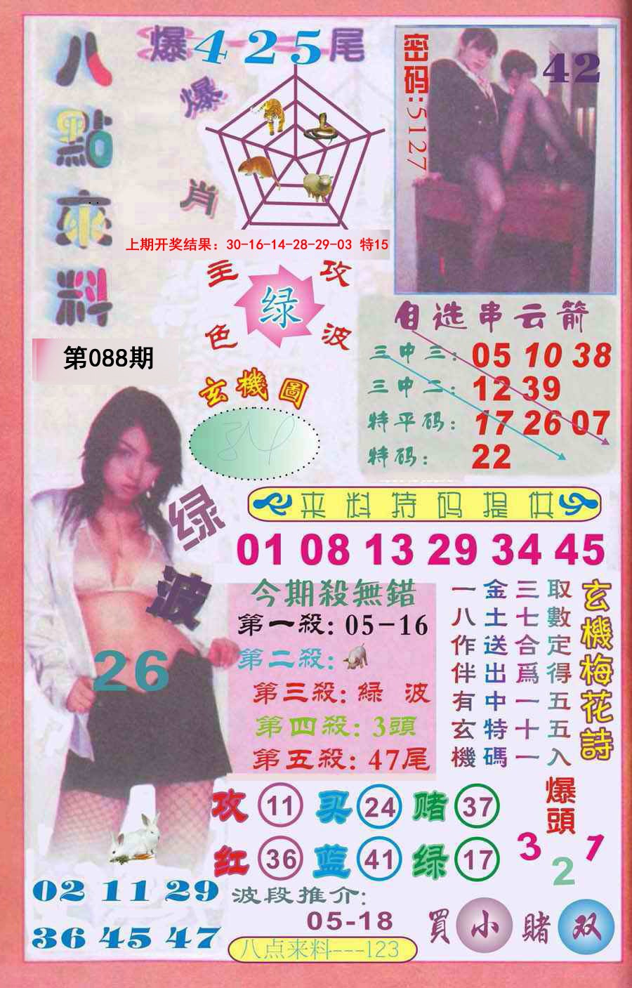 2025088期传真八点来料