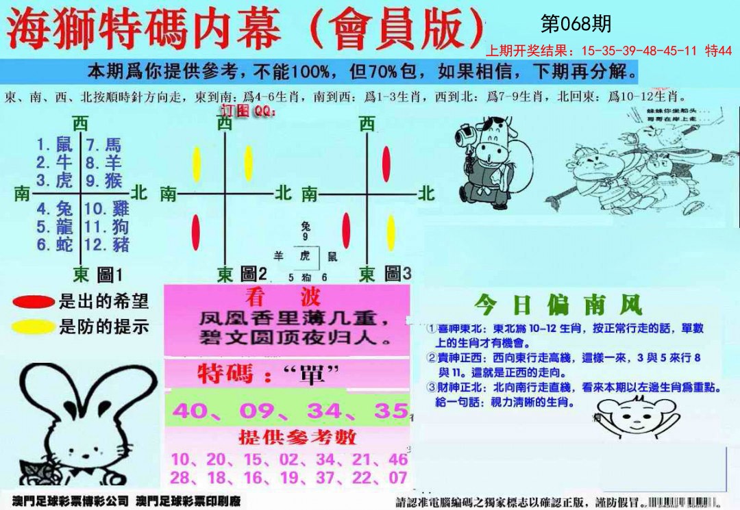 2025068期另版海狮特码内幕报