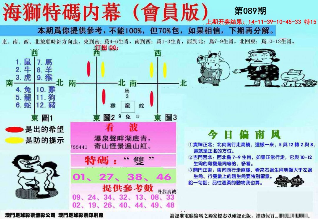 2025089期另版海狮特码内幕报