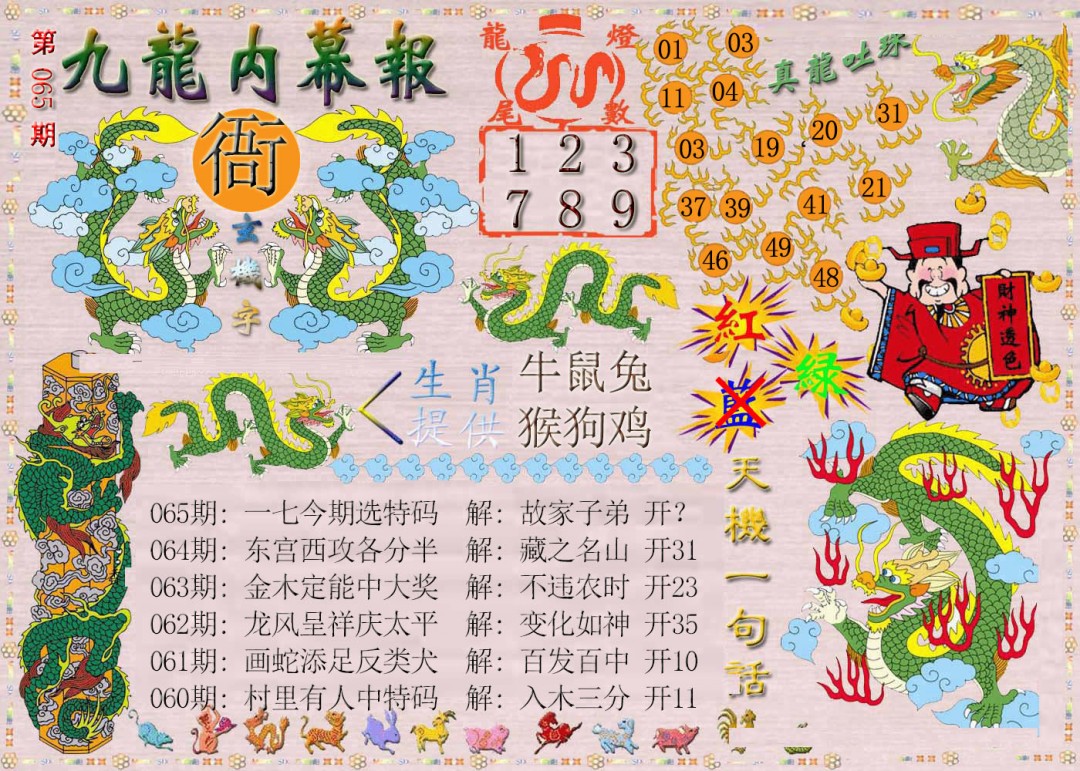 2025065期九龙内幕报