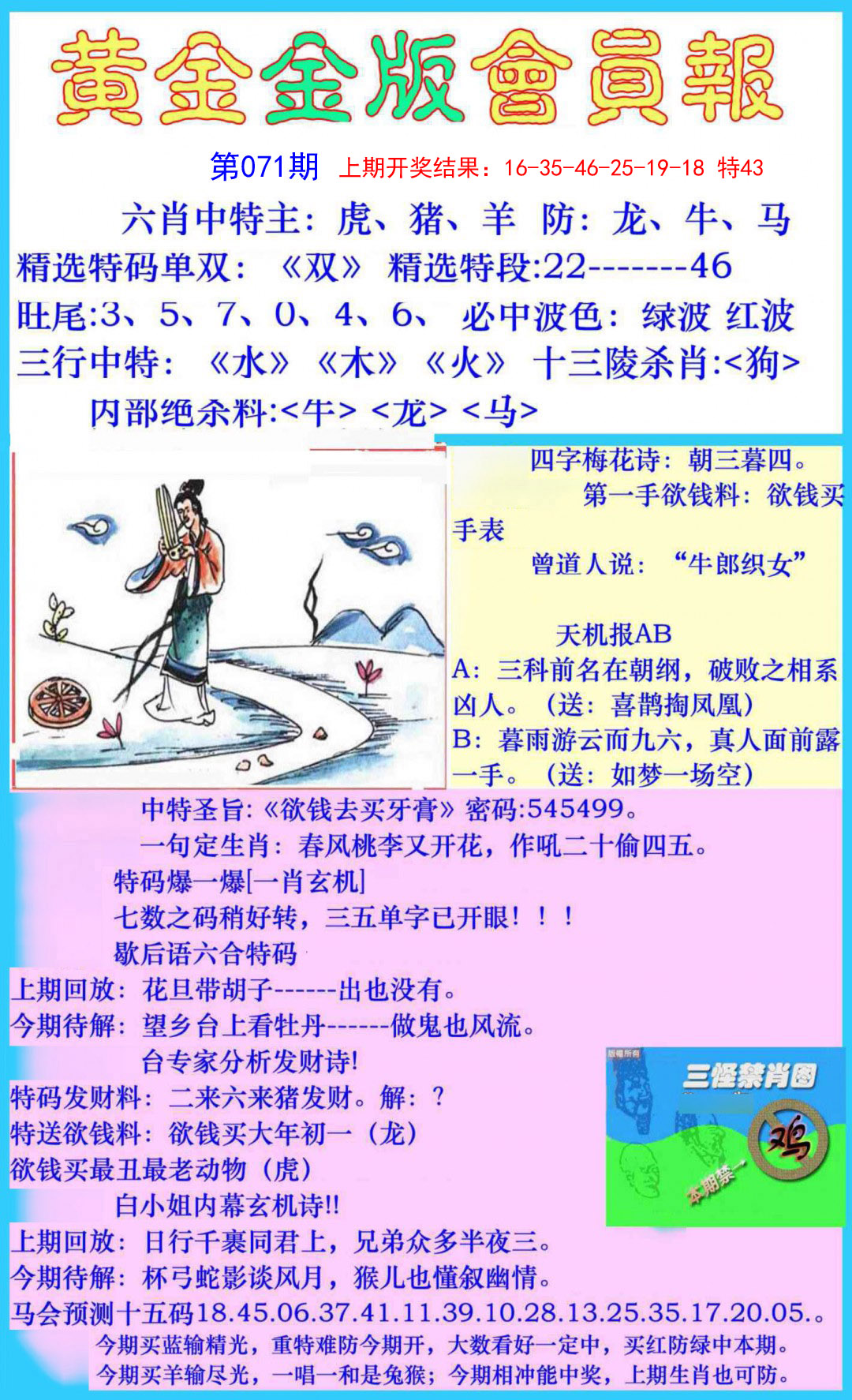 2025071期黄金金版会员报