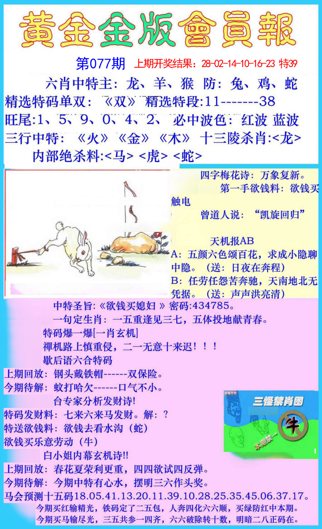 2025077期黄金金版会员报