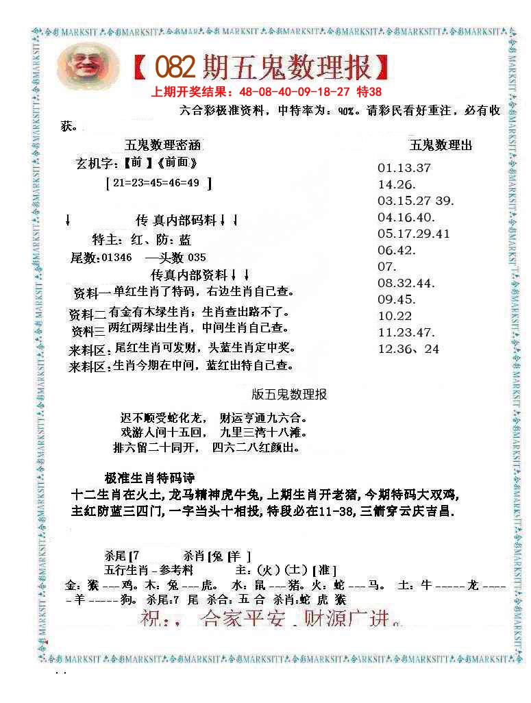 2025082期五鬼运财会员料