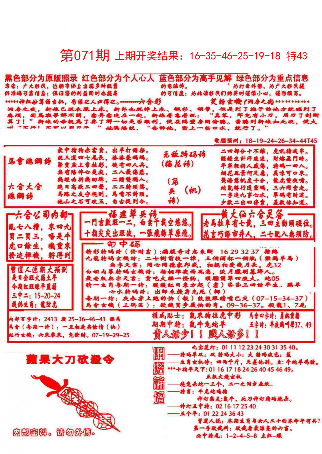 2025071期大刀彩霸王A