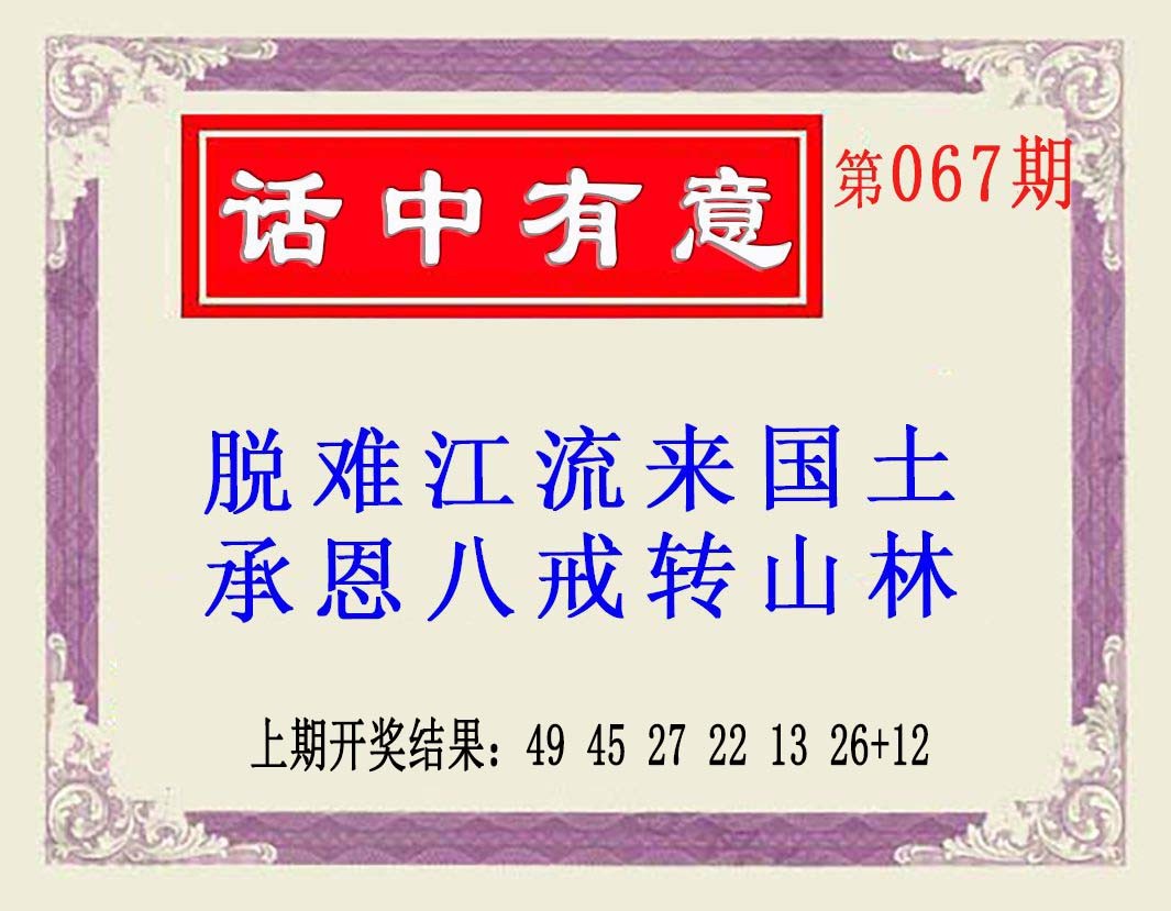 2025067期话中有意(另版)