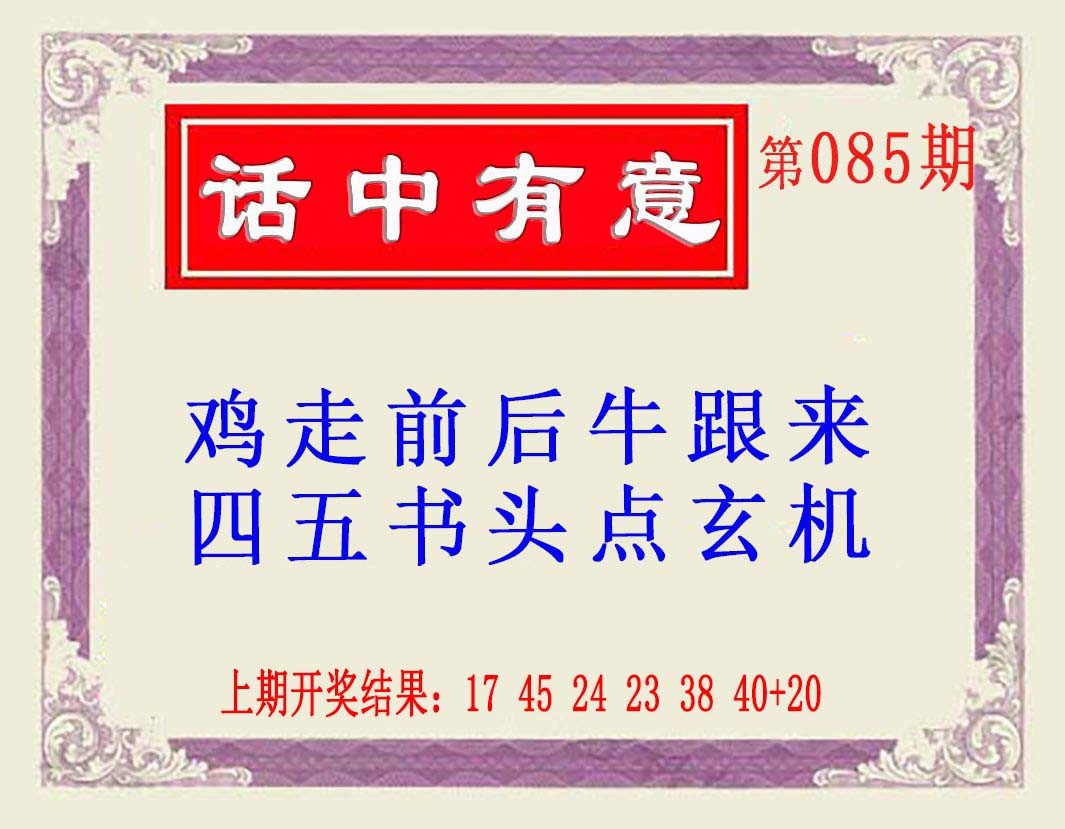2025085期话中有意(另版)