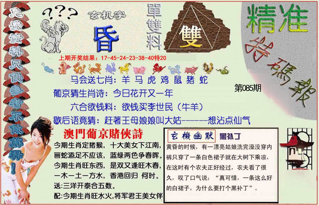 2025085期精准<特碼報>