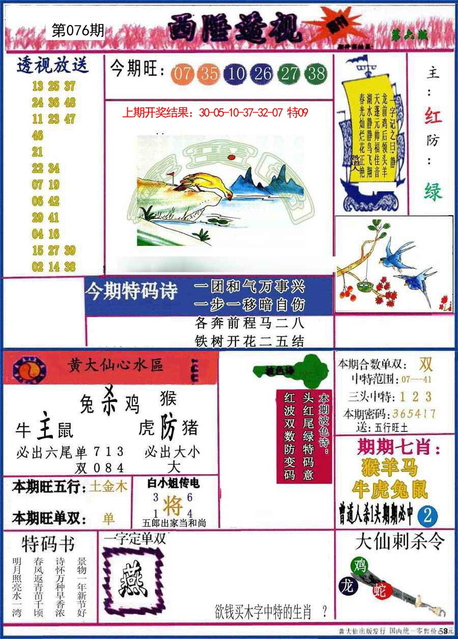 2025076期西陲透视