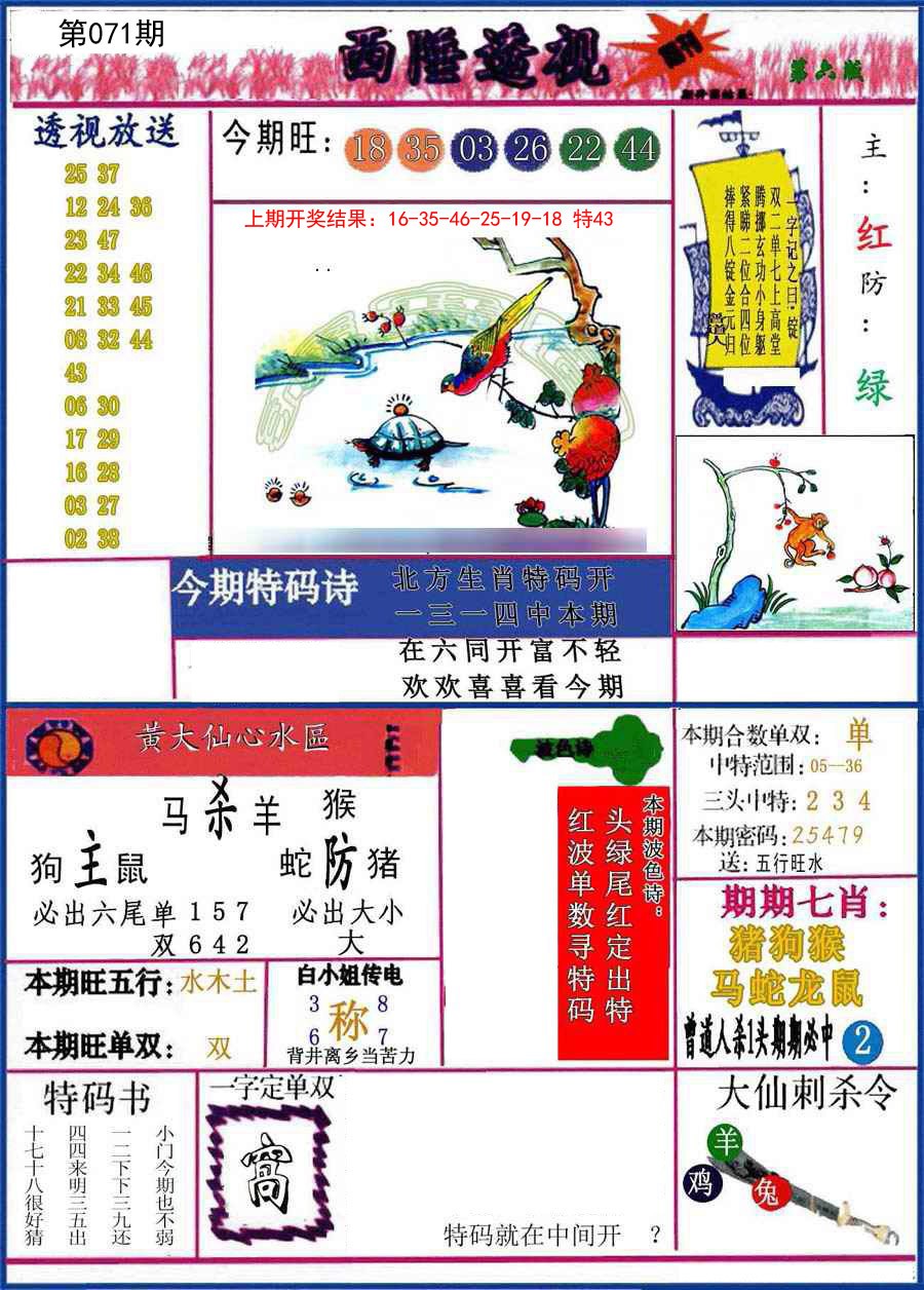2025071期西陲透视