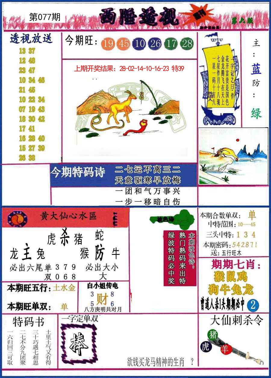 2025077期西陲透视