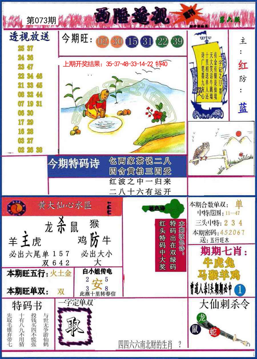 2025073期西陲透视