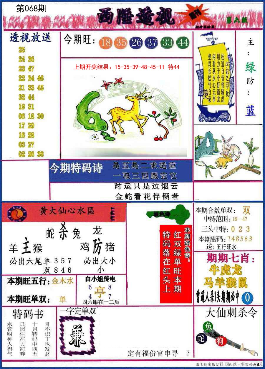 2025068期西陲透视