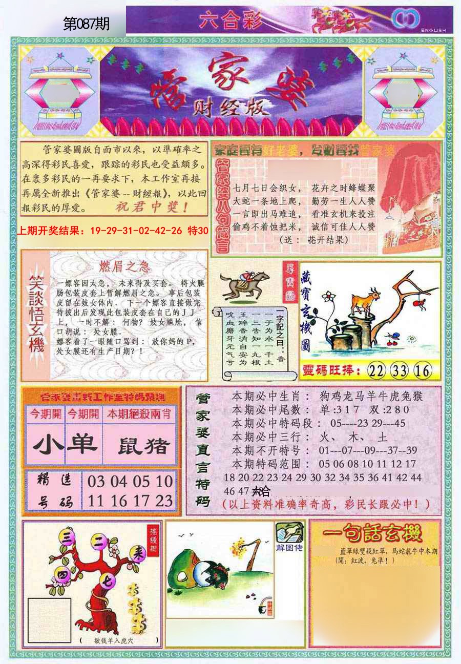 2025087期管家婆财经版