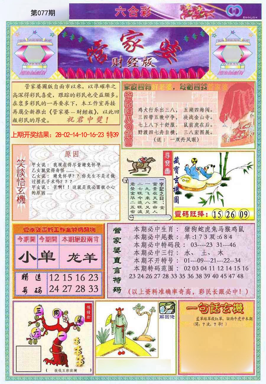 2025077期管家婆财经版