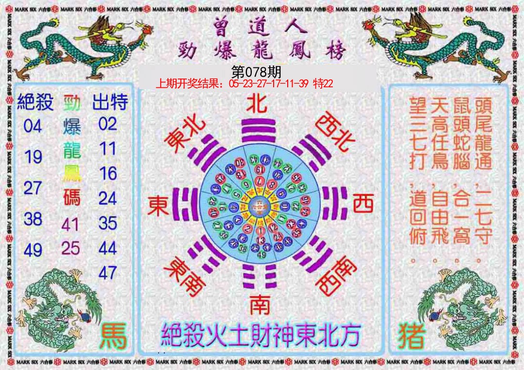 2025078期曾道人劲爆龙凤榜