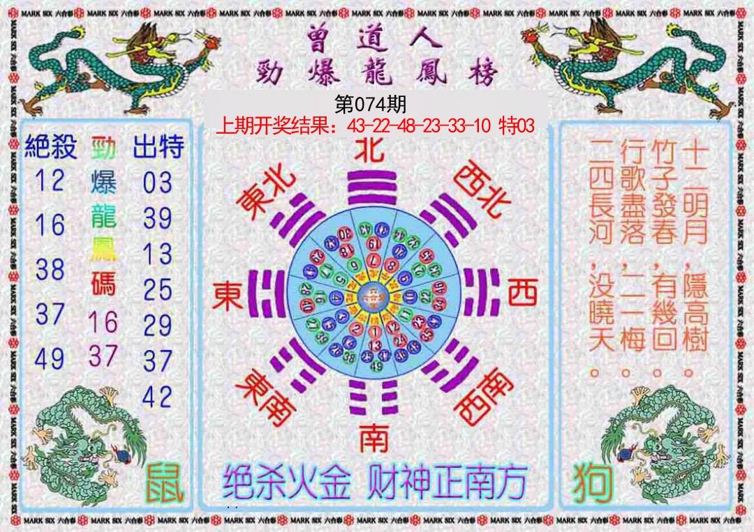 2025074期曾道人劲爆龙凤榜