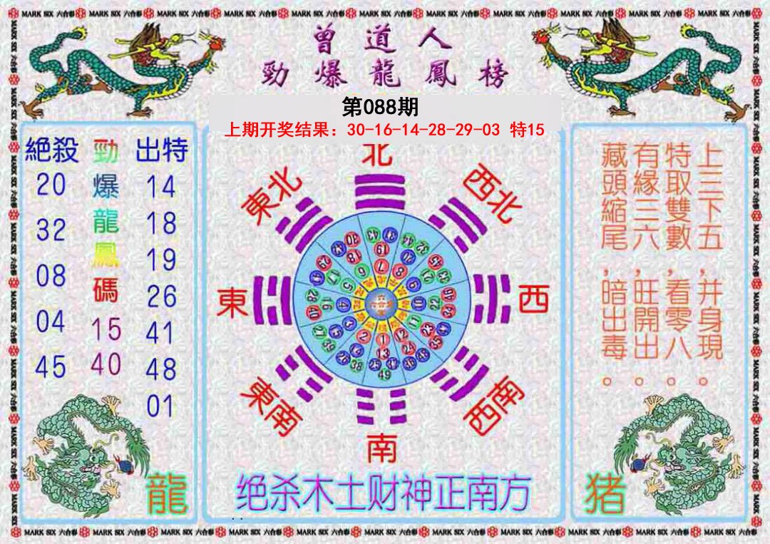 2025088期曾道人劲爆龙凤榜