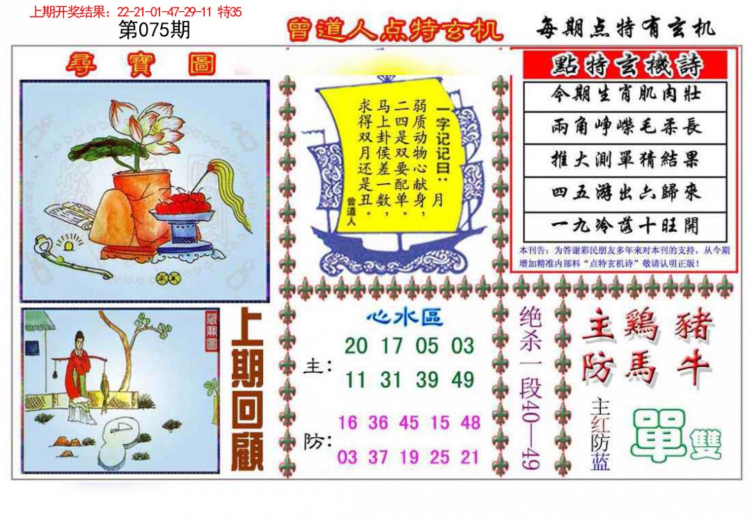 2025075期曾道人点特玄机