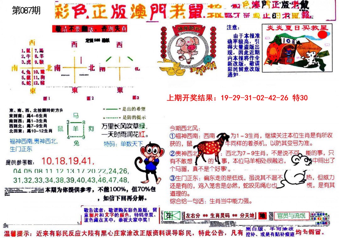 2025087期彩色正版澳门老鼠报