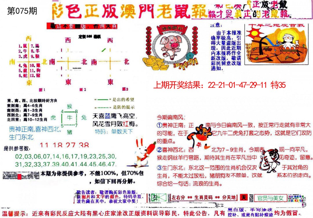 2025075期彩色正版澳门老鼠报
