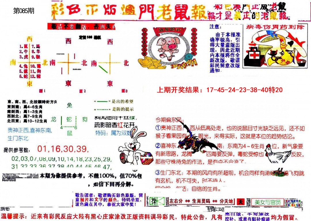 2025085期彩色正版澳门老鼠报