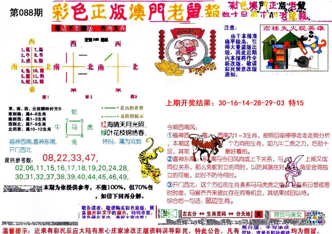 2025088期彩色正版澳门老鼠报