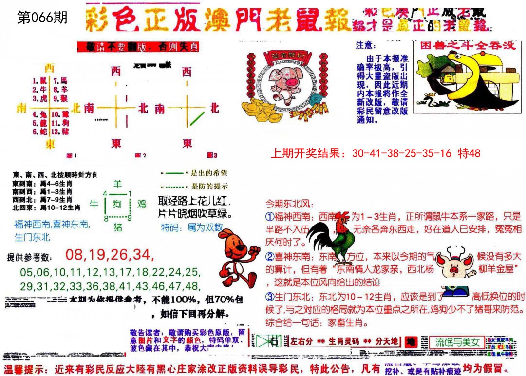 2025066期彩色正版澳门老鼠报