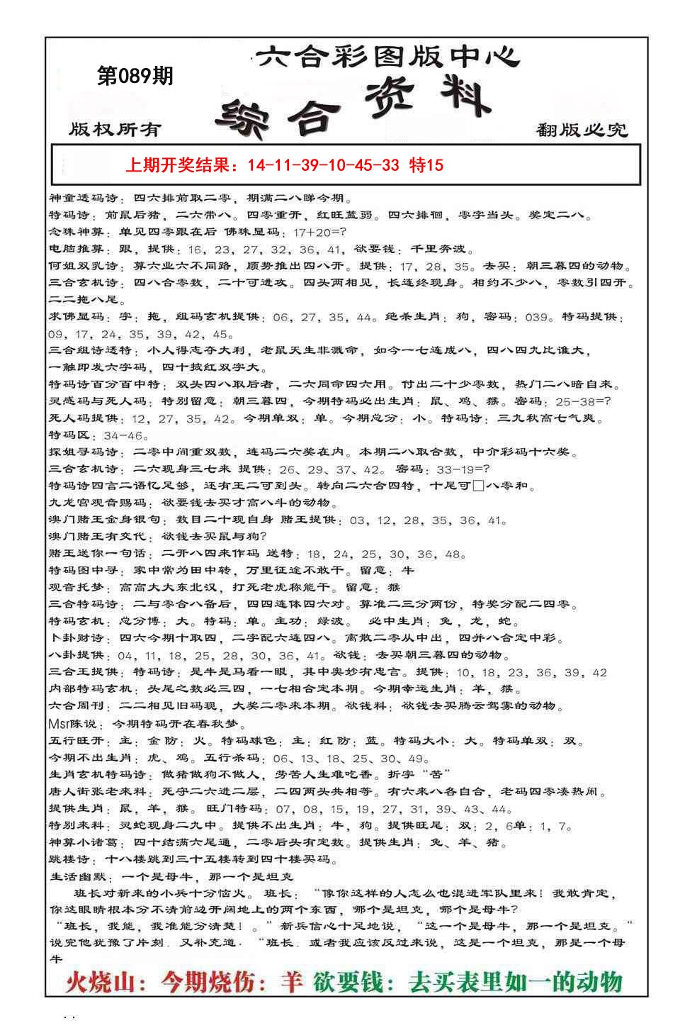 2025089期内部综合资料