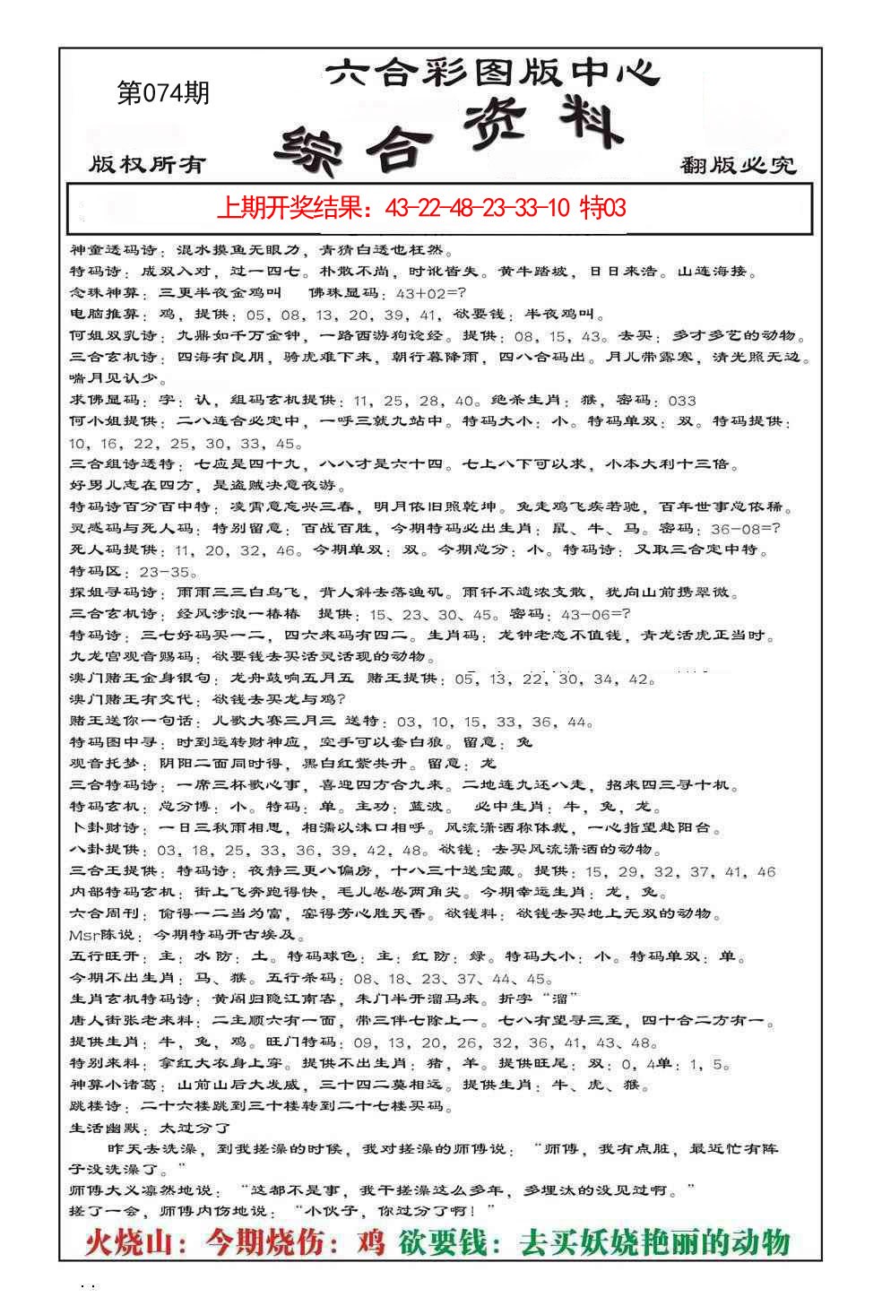2025074期内部综合资料