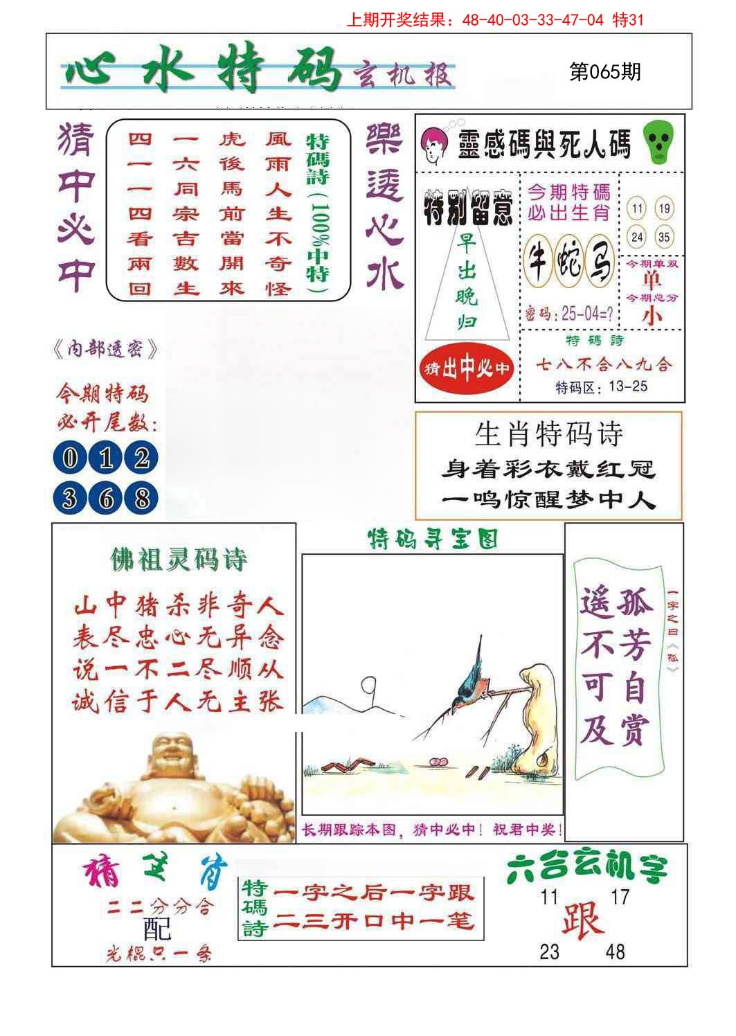 2025065期心水特码