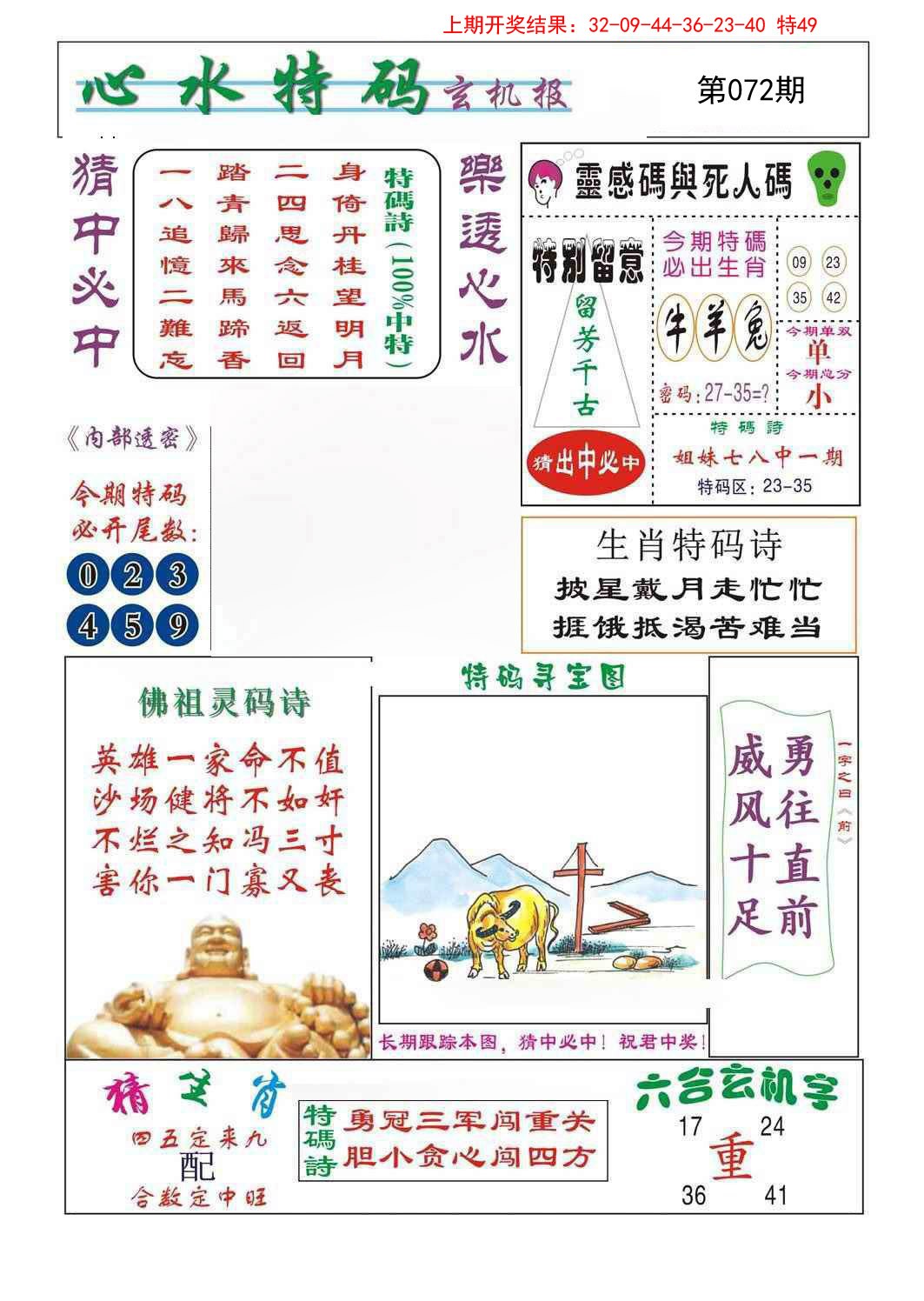 2025072期心水特码
