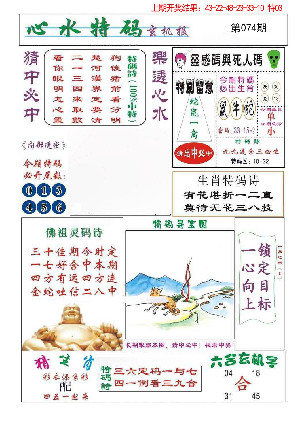 2025074期心水特码
