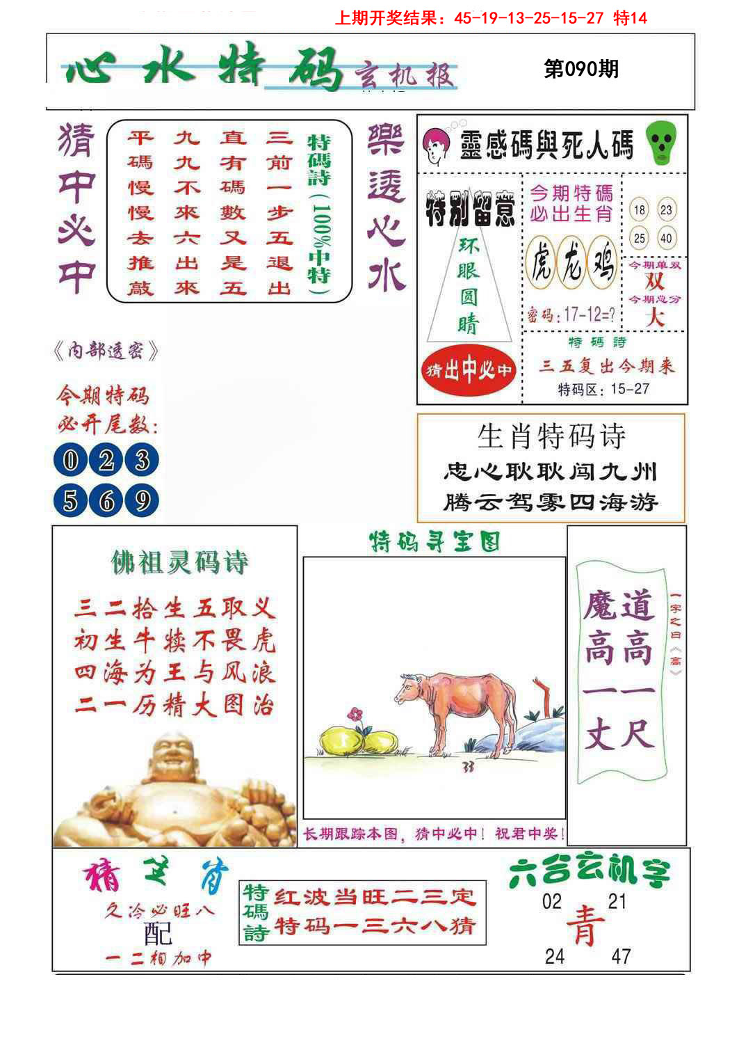 2025090期心水特码