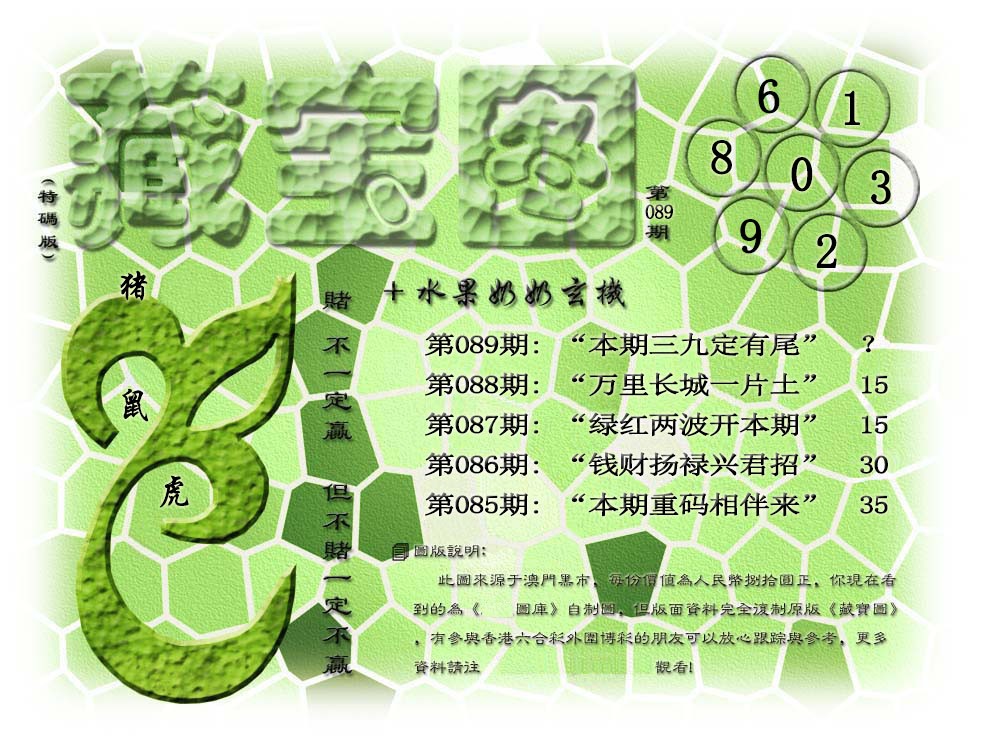 2025089期(水果奶奶藏宝图)正版