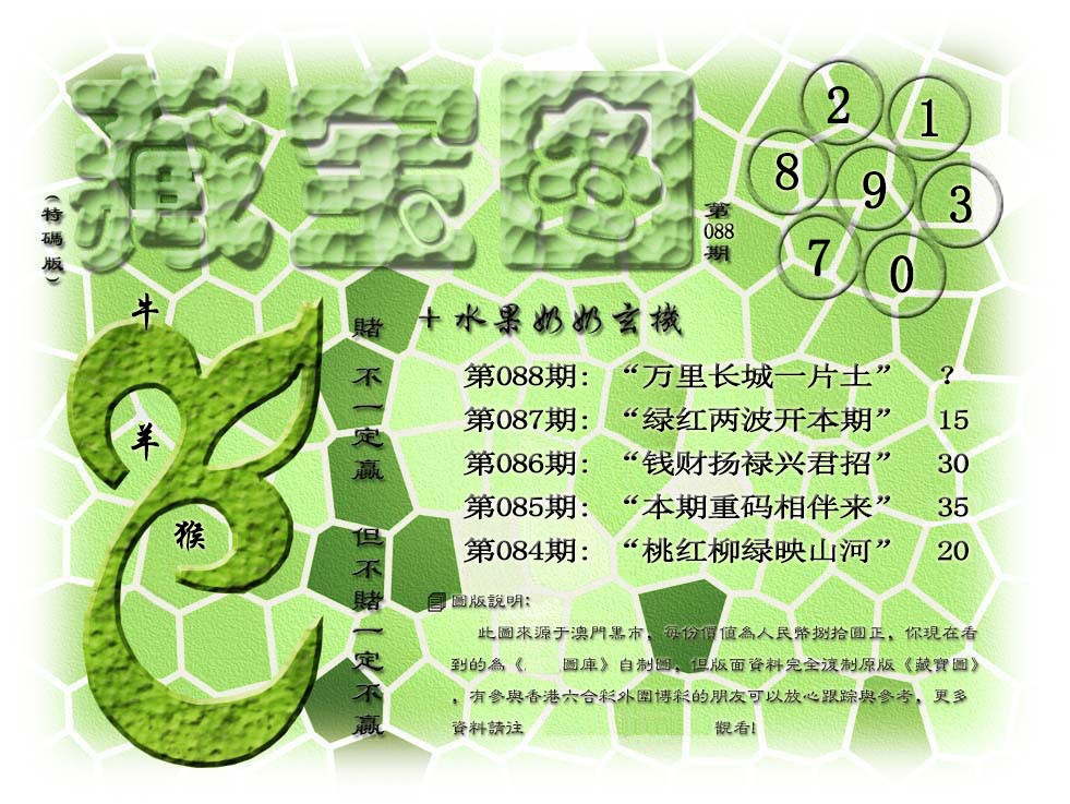 2025088期(水果奶奶藏宝图)正版