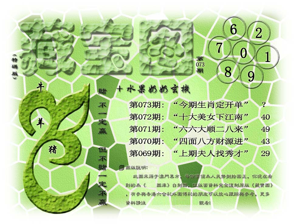 2025073期(水果奶奶藏宝图)正版