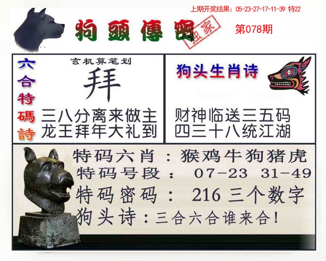 2025078期狗头传密