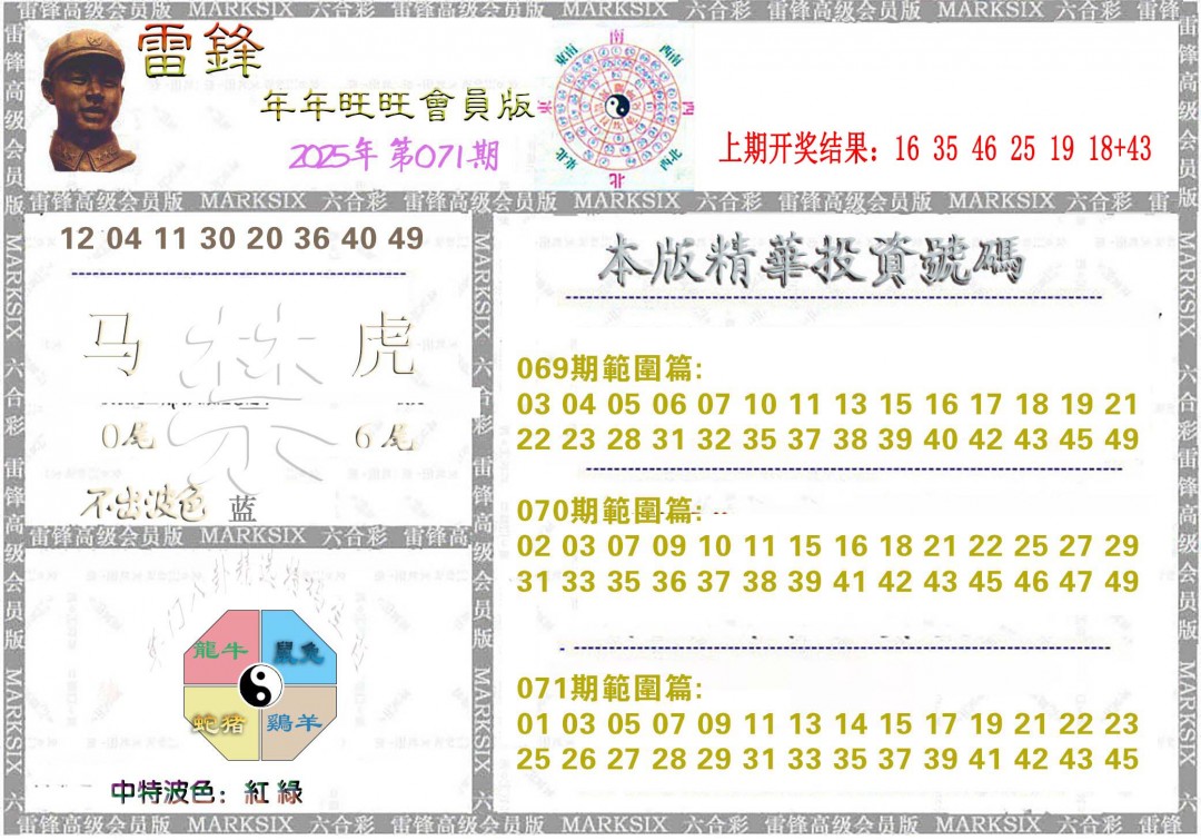 2025071期雷锋鼠年旺旺版