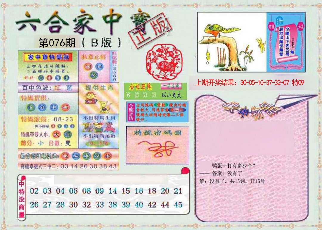2025076期六合家中宝B