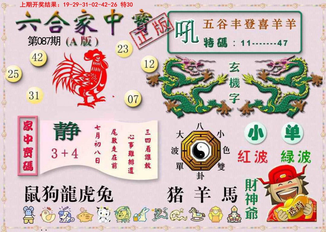 2025087期六合家中宝A