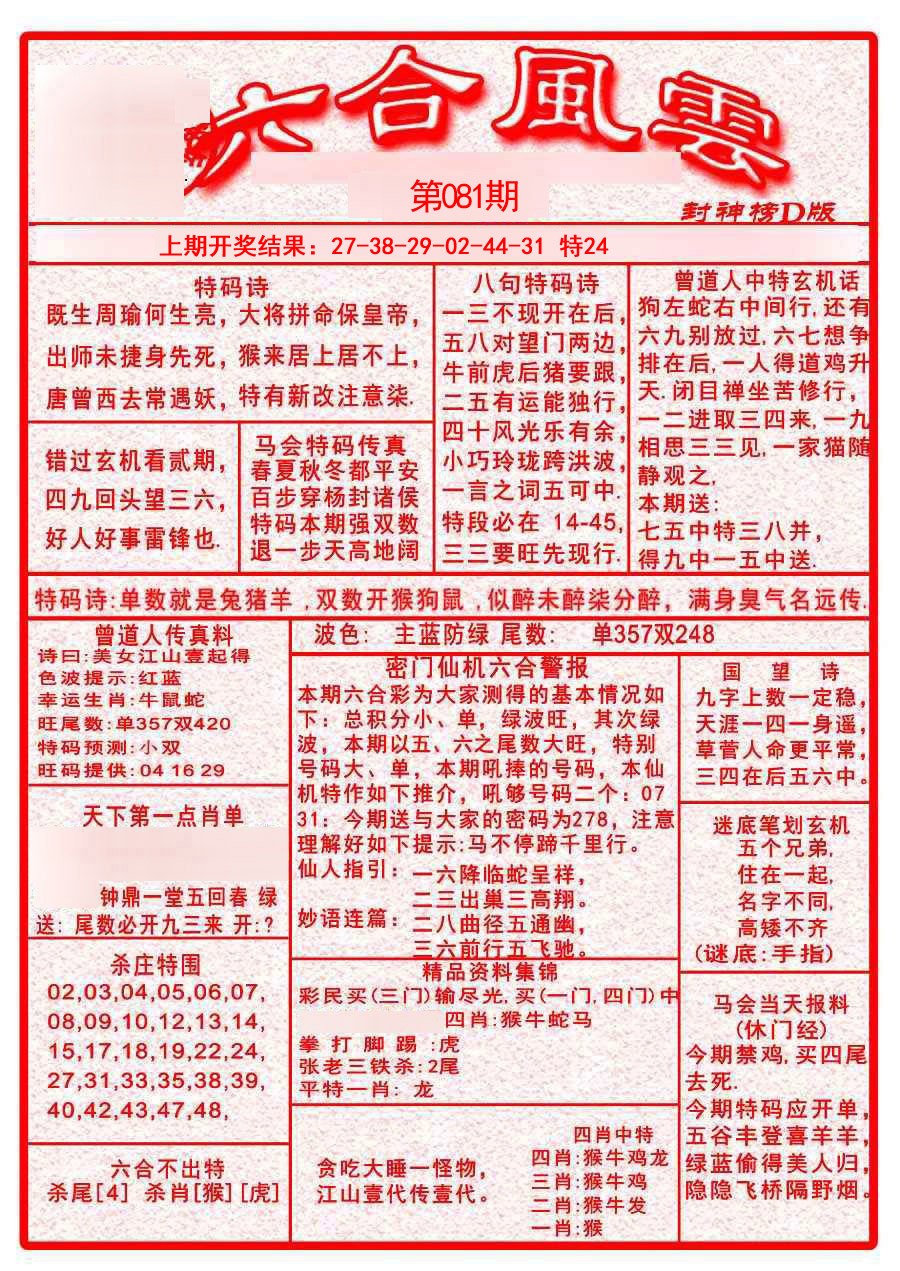 2025081期六合风云A