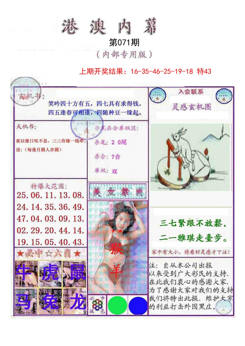 2025071期港澳内幕报