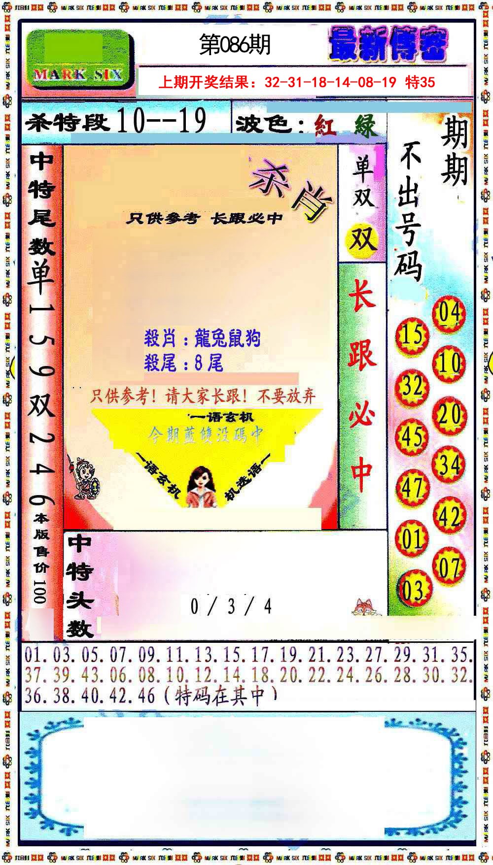 2025086期最新传密绝杀6肖