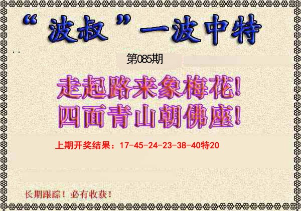2025085期波叔一波中特