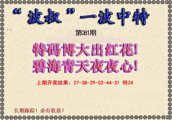 2025081期波叔一波中特